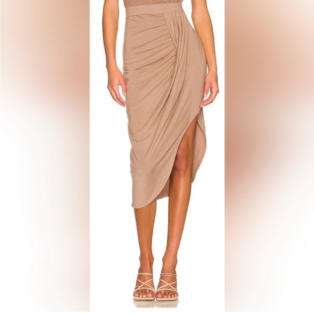 Bobi Gathered Asymmetrical Skirt